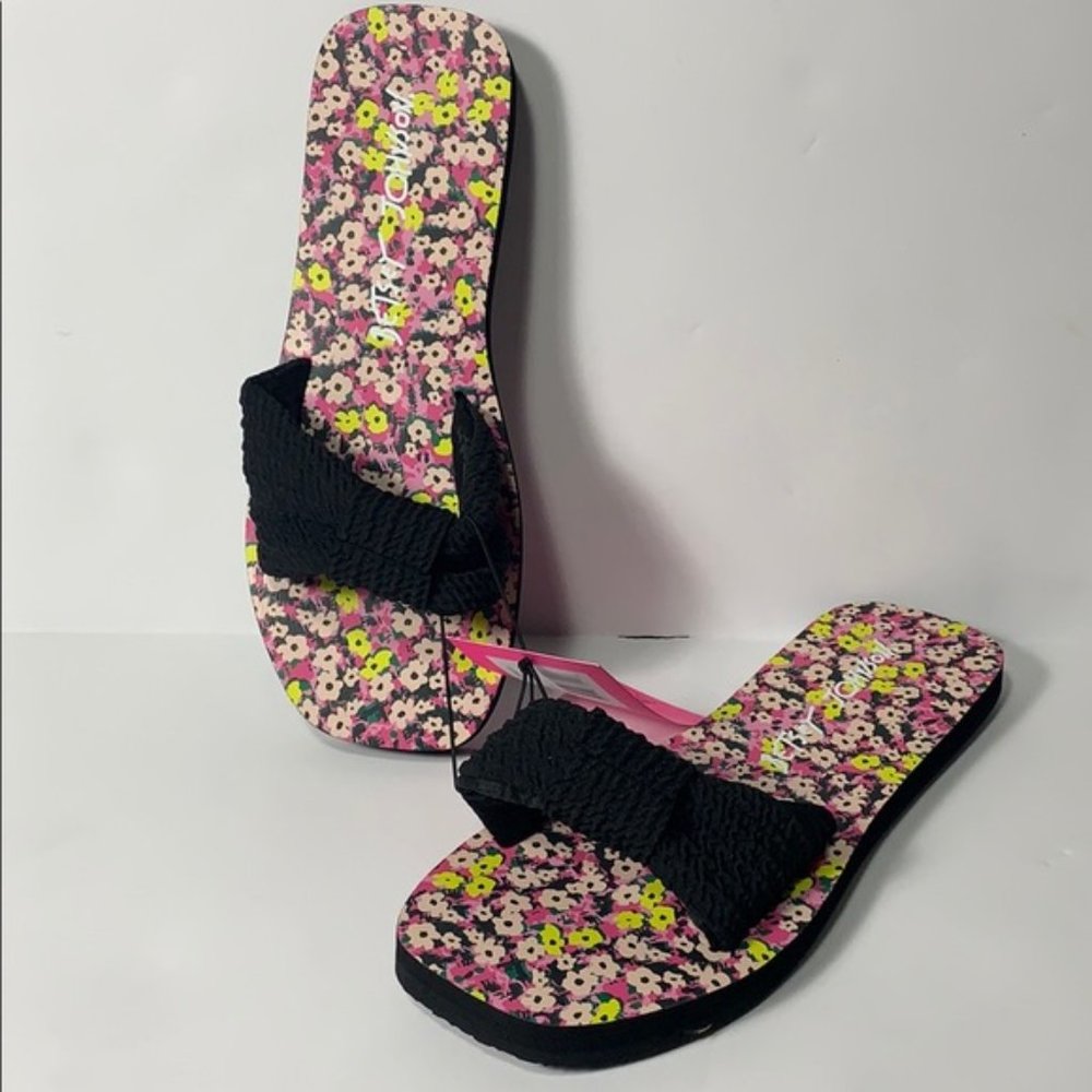 NWT Betsey Johnson Floral Slide Sandals Medium 7/8 - Picture 3 of 9